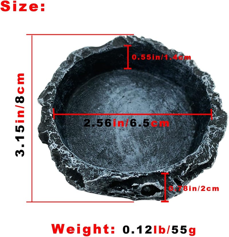 CATENESS 2 Pack Reptile Feeding Dish Corner Bowl, Reptile Water Dish Food Bowl Feeding Terrarium Bowls for Bearded Dragon Lizard Frog Gecko Tortoise Hermit Crab - Image 5